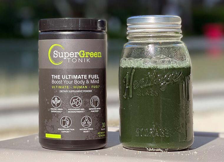 Supergreen TONIK and glass jar